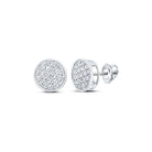 Splendid Jewellery Men's 10kt White Gold Round Diamond Cluster Earrings - 1/4 Cttw - Splendid Jewellery