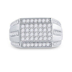 Splendid Jewellery Men's 10kt White Gold Round Diamond Cluster Ring - 1 - 1/4 Cttw - Splendid Jewellery