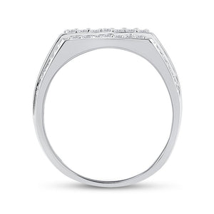 Splendid Jewellery Men's 10kt White Gold Round Diamond Cluster Ring - 1 - 1/4 Cttw - Splendid Jewellery