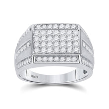 Load image into Gallery viewer, Splendid Jewellery Men&#39;s 10kt White Gold Round Diamond Cluster Ring - 1-1/4 Cttw - Alternate view 1 from Splendid Jewellery