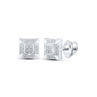 Splendid Jewellery Men's 10kt White Gold Square Diamond Earrings - 1/10 Cttw, G - H Color, I3 Clarity - Splendid Jewellery