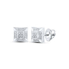 Splendid Jewellery Men's 10kt White Gold Square Diamond Earrings - 1/10 Cttw, G - H Color, I3 Clarity - Splendid Jewellery