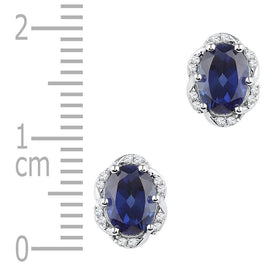 Splendid Jewellery's Blue Sapphire and Diamond Elegance Earrings  Top View from Splendid Jewellery