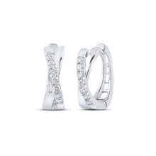 Load image into Gallery viewer, Splendid Jewellery's Diamond Brilliance White Gold Hoop Earrings - Splendid Jewellery