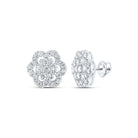 Splendid Jewellery's Enchanting 10kt White Gold Diamond Flower Cluster Earrings - Splendid Jewellery