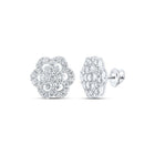 Splendid Jewellery's Enchanting 10kt White Gold Diamond Flower Cluster Earrings - Splendid Jewellery