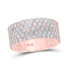 Splendid Jewellery's Luxurious 10kt Rose Gold Men's Diamond Pave 5 - Row Band Ring - 5 - 3/8 Cttw - Splendid Jewellery