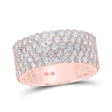 Load image into Gallery viewer, Splendid Jewellery's Luxurious 10kt Rose Gold Men's Diamond Pave 5 - Row Band Ring - 5 - 3/8 Cttw - Splendid Jewellery
