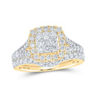Splendid Jewellery's Majestic 10kt Yellow Gold Square Diamond Bridal Wedding Ring Set - Splendid Jewellery