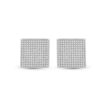 Load image into Gallery viewer, Splendid Jewellery&#39;s Mesmerizing Diamond Square Earrings  Top View from Splendid Jewellery