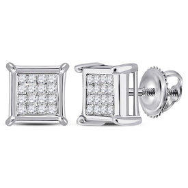 Splendid Jewellery's Princess Diamond Square Earrings: A Radiant Treasure in 10kt White Gold - Splendid Jewellery