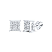 Load image into Gallery viewer, Splendid Jewellery's White Gold Diamond Square Earrings: A Modern Twist of Elegance - Splendid Jewellery