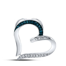 Load image into Gallery viewer, Splendid Love&#39;s Blue Diamond Heart Pendant  Top View from Splendid Jewellery