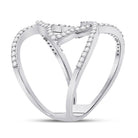 Stellar Sparkle | 14kt White Gold Diamond Starburst Negative Space Ring 1/2 Cttw | Splendid Jewellery - Splendid Jewellery