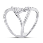 Stellar Sparkle | 14kt White Gold Diamond Starburst Negative Space Ring 1/2 Cttw | Splendid Jewellery - Splendid Jewellery