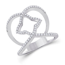 Load image into Gallery viewer, Stellar Sparkle | 14kt White Gold Diamond Starburst Negative Space Ring 1/2 Cttw | Splendid Jewellery - Splendid Jewellery