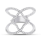 Stellar Sparkle | 14kt White Gold Diamond Starburst Negative Space Ring 1/2 Cttw | Splendid Jewellery - Splendid Jewellery