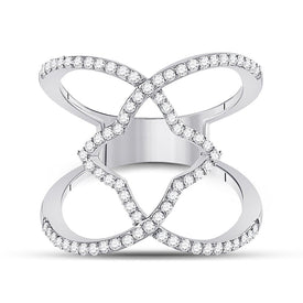 Stellar Sparkle | 14kt White Gold Diamond Starburst Negative Space Ring 1/2 Cttw | Splendid Jewellery - Splendid Jewellery