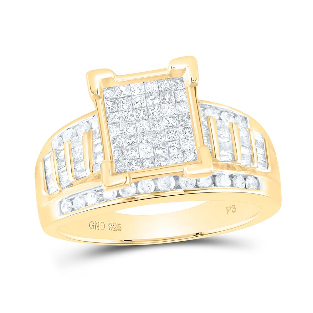 Sterling Silver Baguette Diamond Designer Ring 1 Cttw - Splendid Jewellery