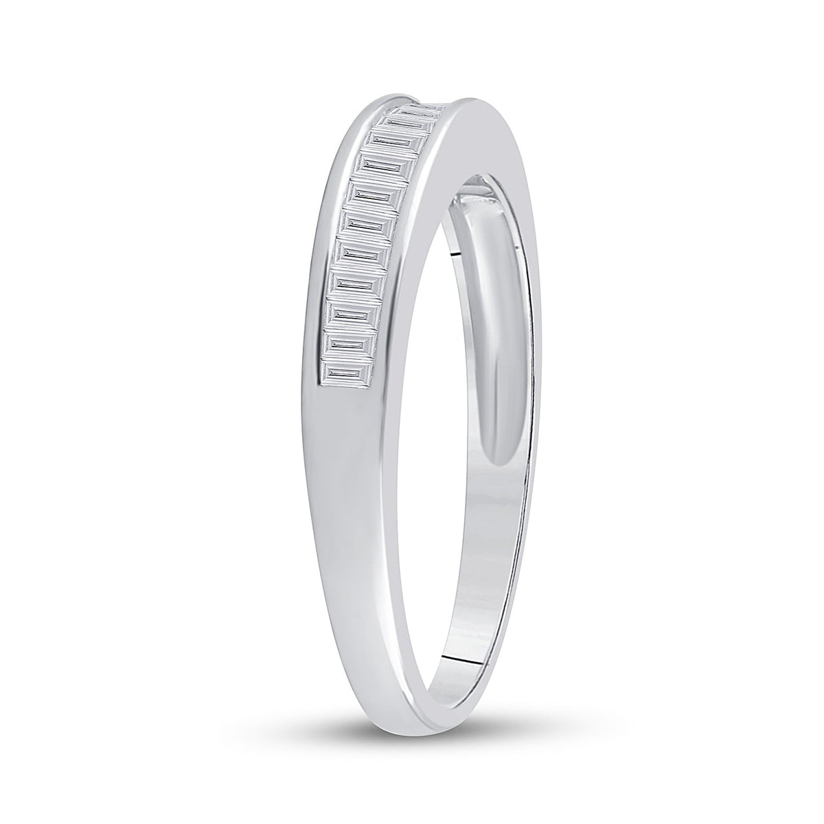 Sterling Silver Baguette Diamond Wedding Band 1/4 Cttw - Splendid Jewellery