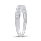 Sterling Silver Baguette Diamond Wedding Band 1/4 Cttw - Splendid Jewellery
