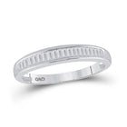 Sterling Silver Baguette Diamond Wedding Band 1/4 Cttw - Splendid Jewellery