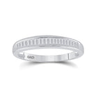 Sterling Silver Baguette Diamond Wedding Band 1/4 Cttw - Splendid Jewellery