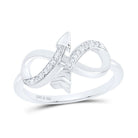 Sterling Silver Diamond Arrow Ring 1/10 Cttw - Splendid Jewellery