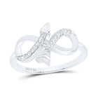 Sterling Silver Diamond Arrow Ring 1/10 Cttw - Splendid Jewellery