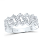 Sterling Silver Diamond Cuban Men's Ring 3/8 Cttw - Splendid Jewellery