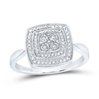 Sterling Silver Diamond Cushion Ring 0.01 Cttw - Splendid Jewellery