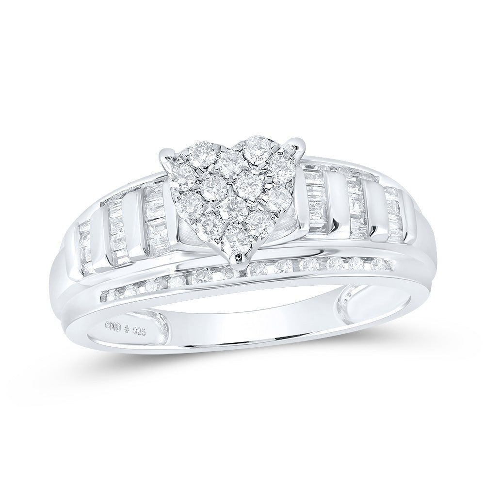 Sterling Silver Diamond Designer Ring 1/2 Cttw - Splendid Jewellery