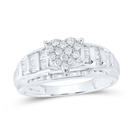Sterling Silver Diamond Designer Ring 1/2 Cttw - Splendid Jewellery
