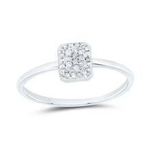 Load image into Gallery viewer, Sterling Silver Diamond Emerald Ring 1/12 Cttw - Splendid Jewellery