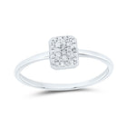 Sterling Silver Diamond Emerald Ring 1/12 Cttw - Splendid Jewellery