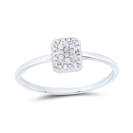 Sterling Silver Diamond Emerald Ring 1/12 Cttw - Splendid Jewellery