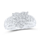 Sterling Silver Diamond Fashion Heart Ring 1 Cttw - Splendid Jewellery