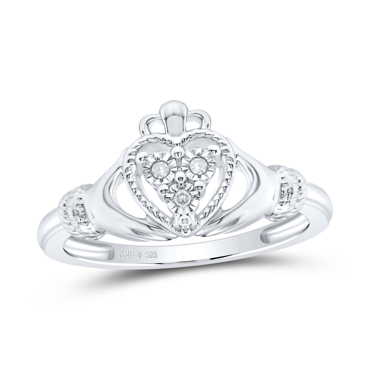 Sterling Silver Diamond Heart Ring 0.02 Cttw - Splendid Jewellery