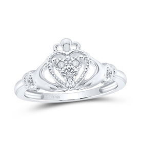 Sterling Silver Diamond Heart Ring 0.02 Cttw - Splendid Jewellery