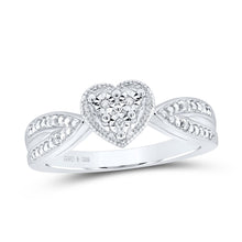 Load image into Gallery viewer, Sterling Silver Diamond Heart Ring 0.03 Cttw - Splendid Jewellery