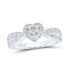 Sterling Silver Diamond Heart Ring 0.03 Cttw - Splendid Jewellery