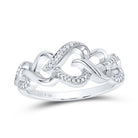 Sterling Silver Diamond Heart Ring 0.03 Cttw - Splendid Jewellery