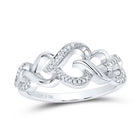 Sterling Silver Diamond Heart Ring 0.03 Cttw - Splendid Jewellery
