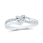 Sterling Silver Diamond Heart Ring 1/12 Cttw - Splendid Jewellery