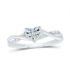 Sterling Silver Diamond Heart Ring 1/20 Cttw - Splendid Jewellery