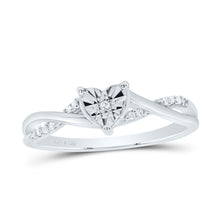 Load image into Gallery viewer, Sterling Silver Diamond Heart Ring 1/20 Cttw - Splendid Jewellery