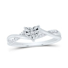 Sterling Silver Diamond Heart Ring 1/20 Cttw - Splendid Jewellery