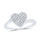 Sterling Silver Diamond Heart Ring 1/5 Cttw - Splendid Jewellery