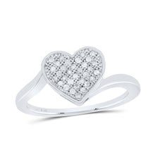 Load image into Gallery viewer, Sterling Silver Diamond Heart Ring 1/5 Cttw - Splendid Jewellery