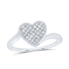Sterling Silver Diamond Heart Ring 1/5 Cttw - Splendid Jewellery